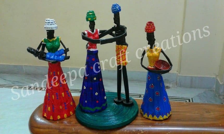 African doll from newspaper tubes - Simple Craft Ideas
