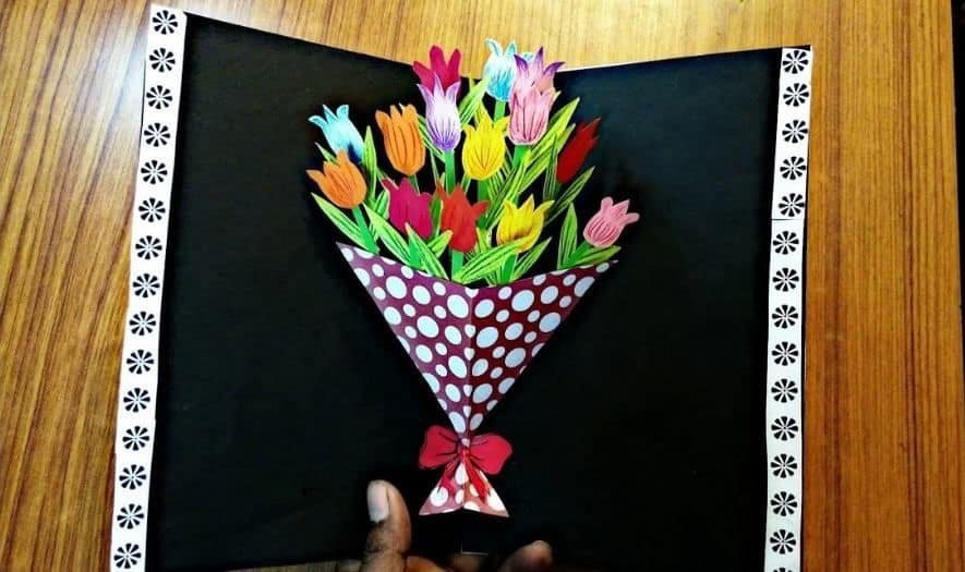bouquet pop up card