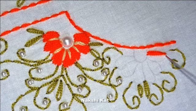 Hand embroidery neck designs