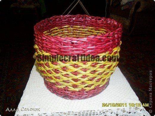 Wicker plant pots from newspaper tubes