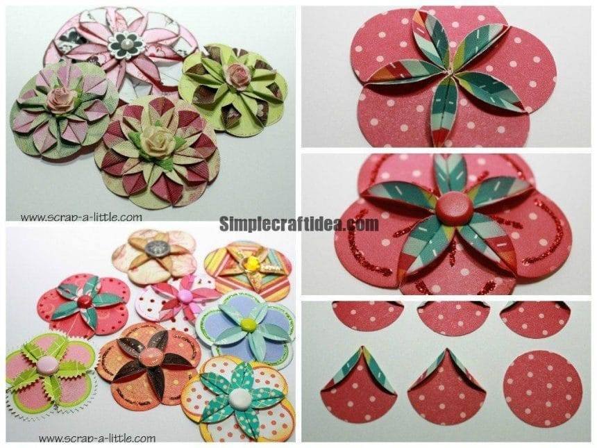 How to make paper flowers for scrap booking