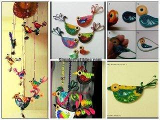 Quilled birds and made a windchime