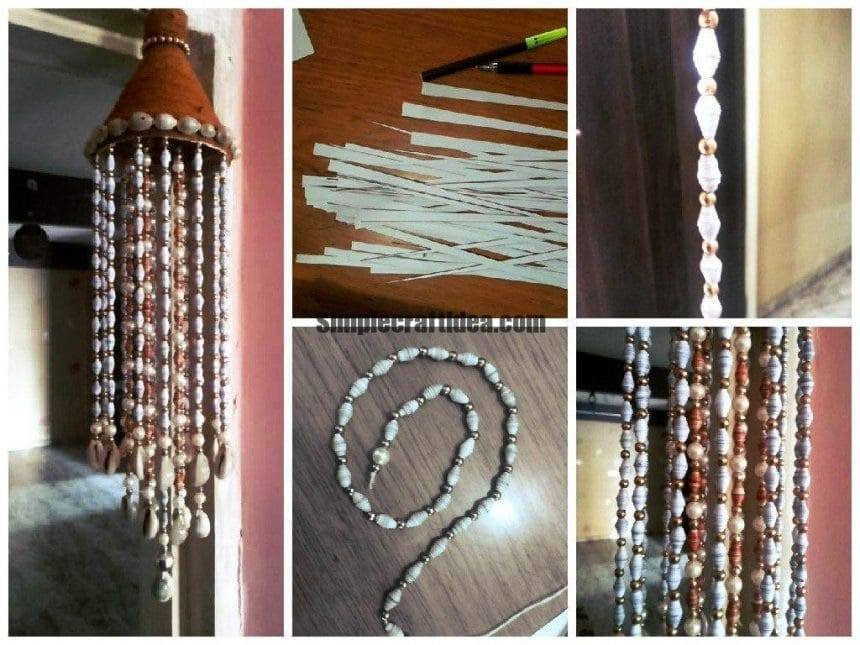 Paper beads wind chimes