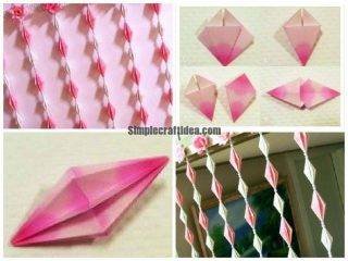 Origami door curtain