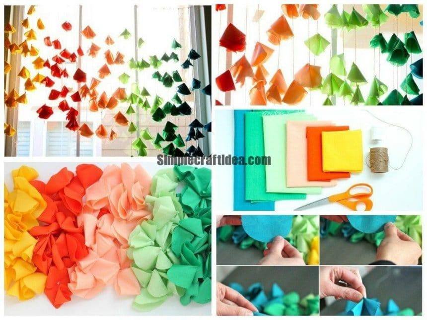 Colorful cloth flowers