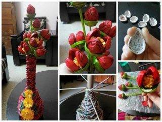 Paper tubes flower bunch pictorial