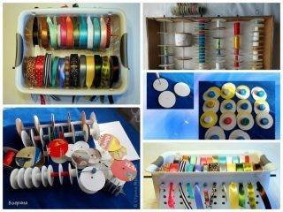 Ribbons and lace storage