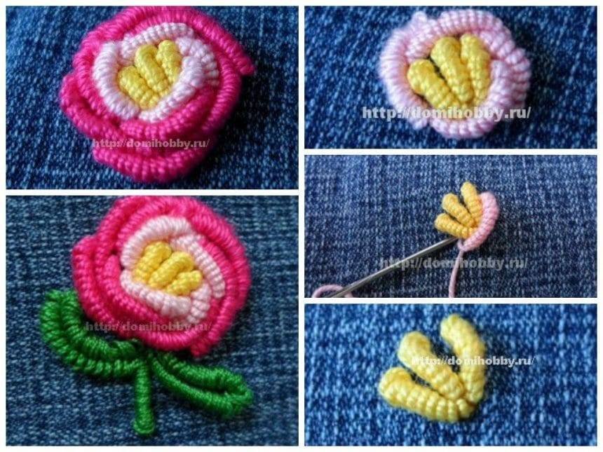 Embroidered flower