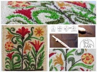 Punch needle embroidery rug