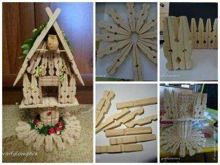 Hut from clothespins