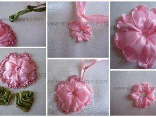 Embroidery flower from tape
