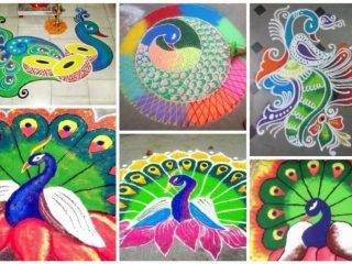 How to make rangoli with peacock