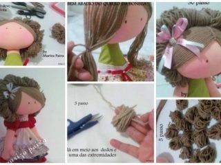 Beautiful hairstyle with curls doll