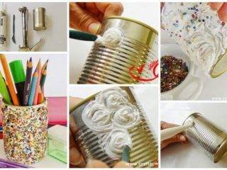 Pencil holders out of tin