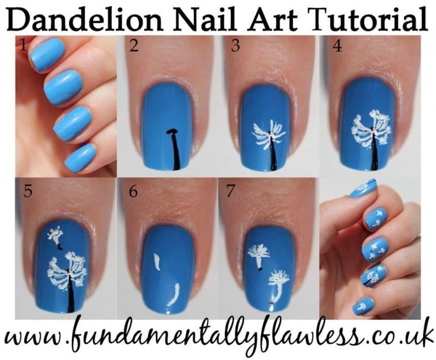 Dandelion-Nail-Art