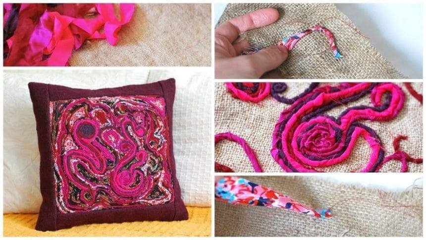 Abstract Embroidery Pillow