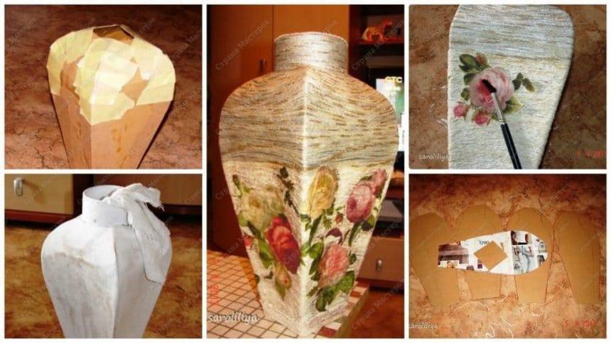 Vase made ​​of papier-mache