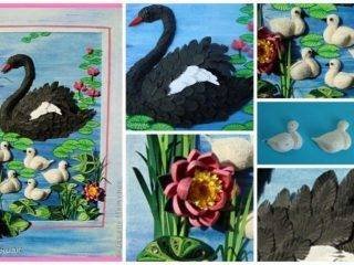 How to make quilling little swans