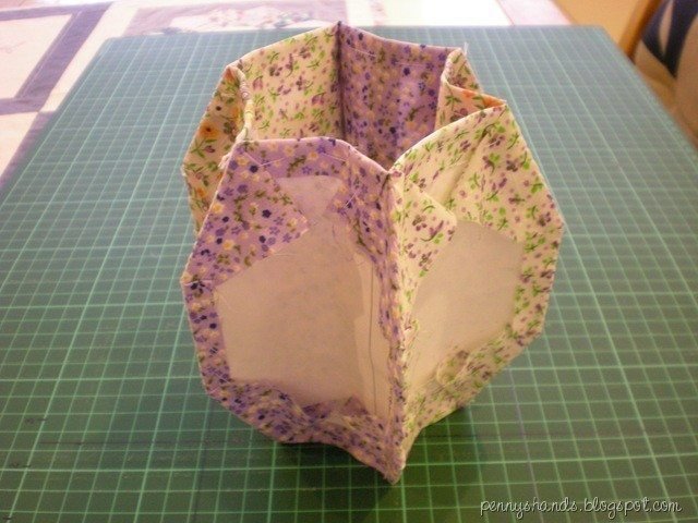 Soft hexagons box for sewing - Simple Craft Idea