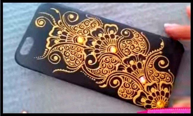 How to make mehndi Art on Phone Case Simple Craft Ideas