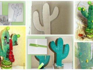 How to make cactus shaped jewellery organizer