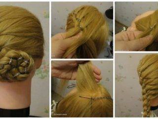 braid 4 strands with a chain hairstyle