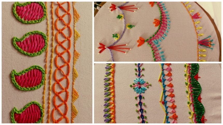 Hand embroidery stitches tutorial for beginners