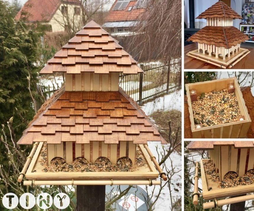  wooden bird feeder