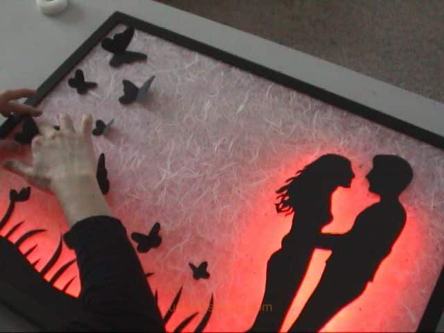 LED silhouette colour changing art