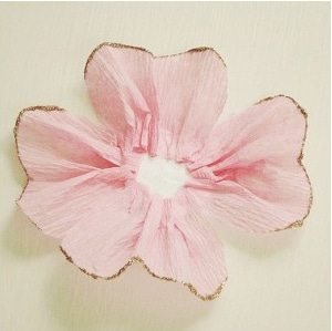 delicate flower of crepe paper