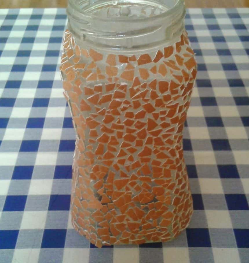 jar with eggshells