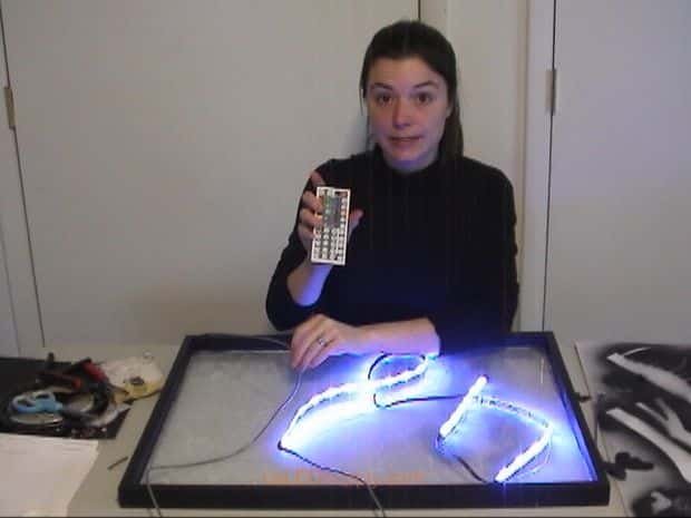 LED silhouette colour changing art