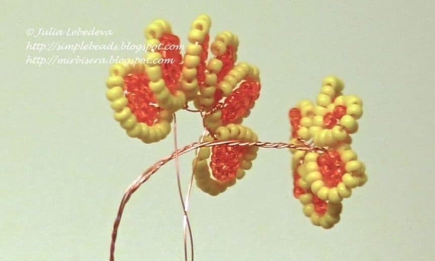 marigold flower from bead