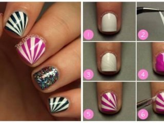pretty starburst nails with tape