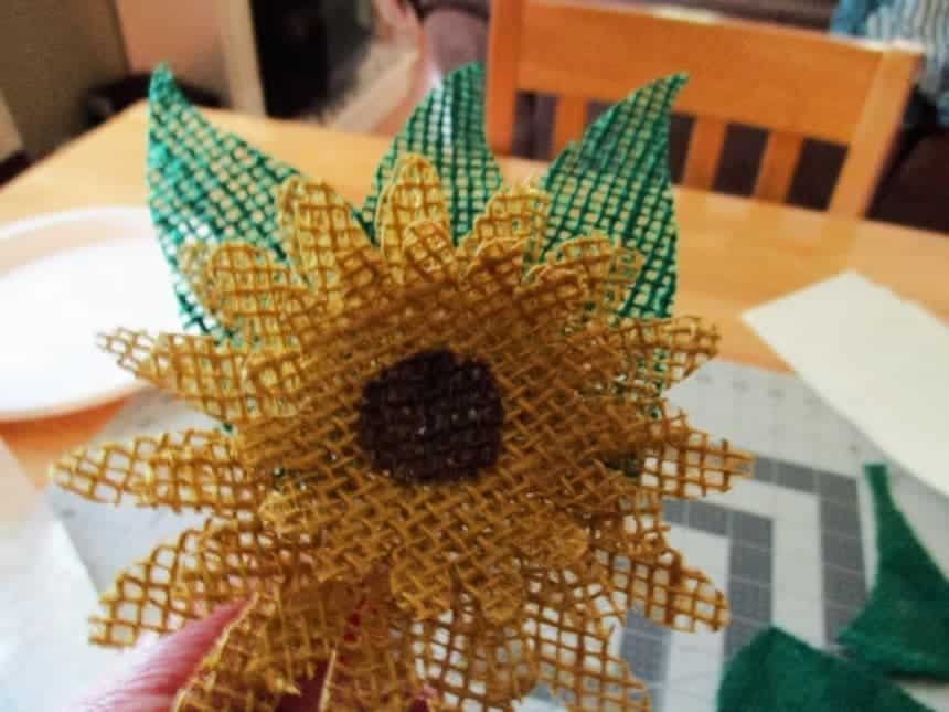 burlap sunflower