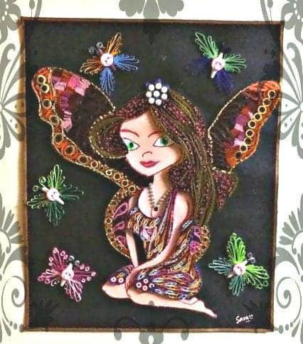 quilled fairy wall hanging