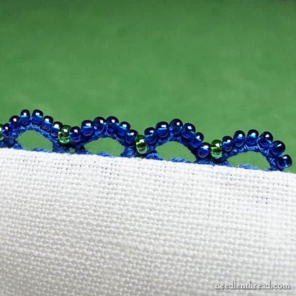 beaded buttonhole edging