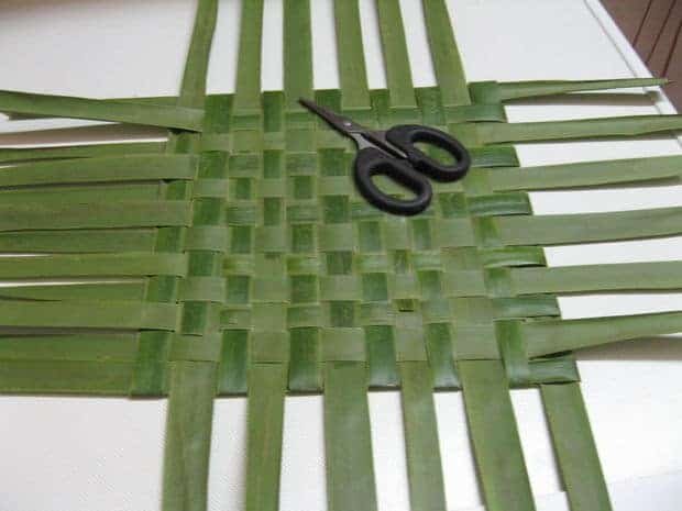 small mat from coconut leaves