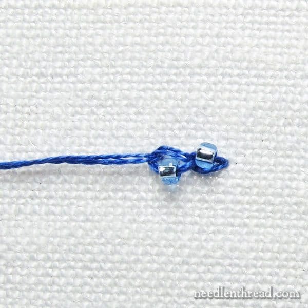 alternating beaded chain stitch