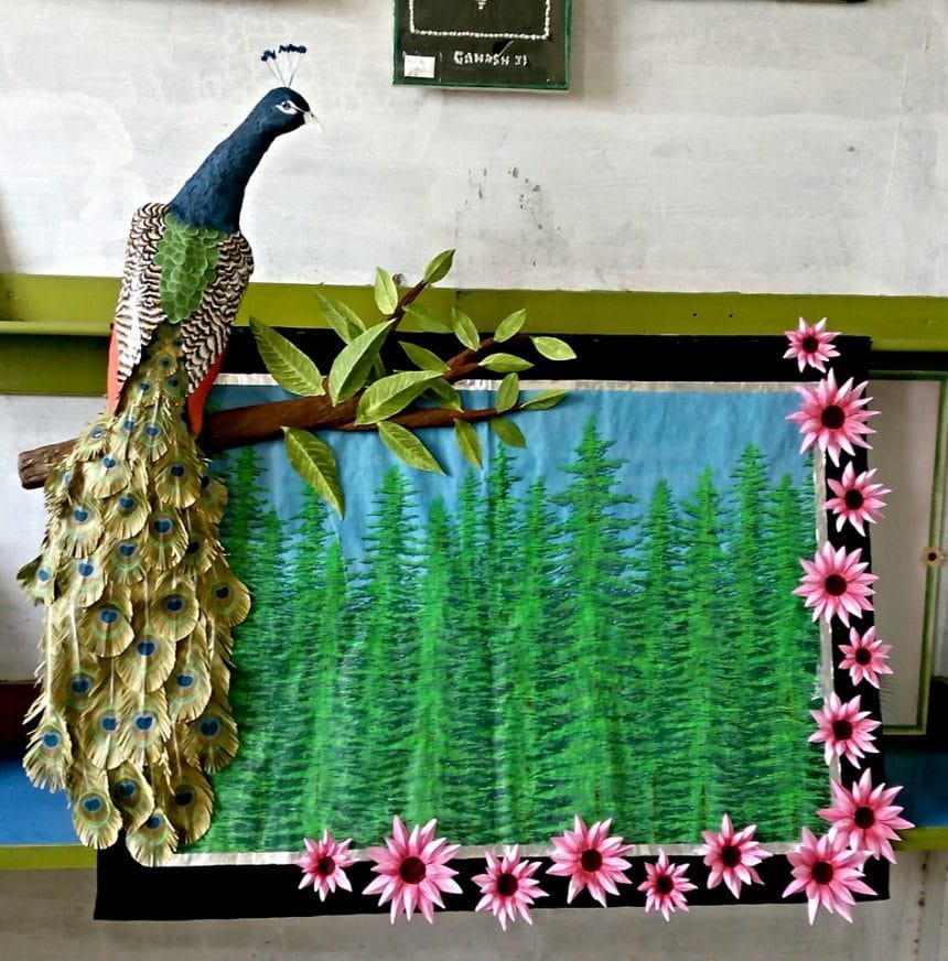 peacock wall art