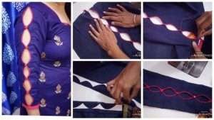 Designer sleeves cutting and stitching