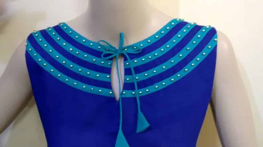 Latest neck design boat neck cutting and stitching 