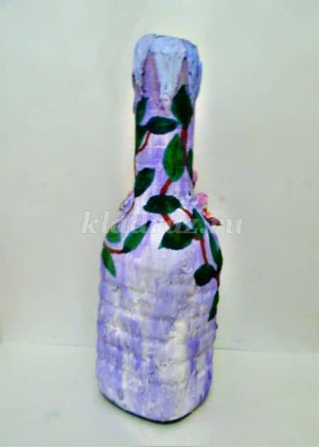 Vase from a plastic bottle