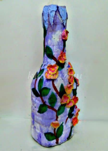 Vase from a plastic bottle