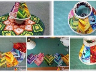 lampshade from patchwork technique
