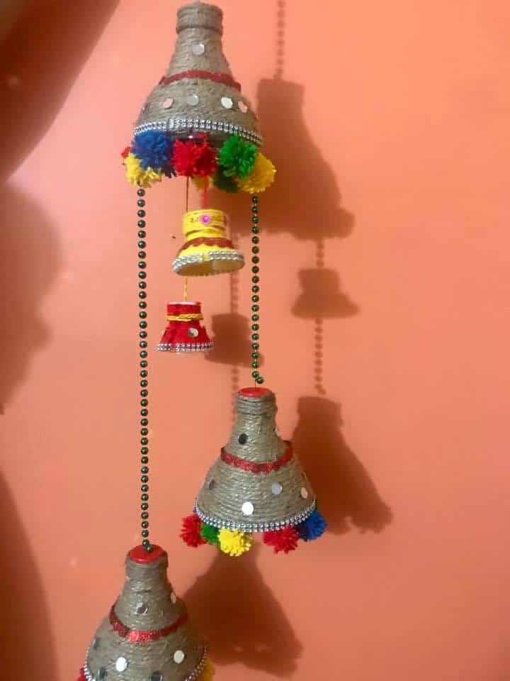 How to make decorative hanging from bottle - Simple Craft 