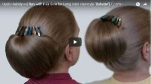 Bun with hair bow for long Hairstyles