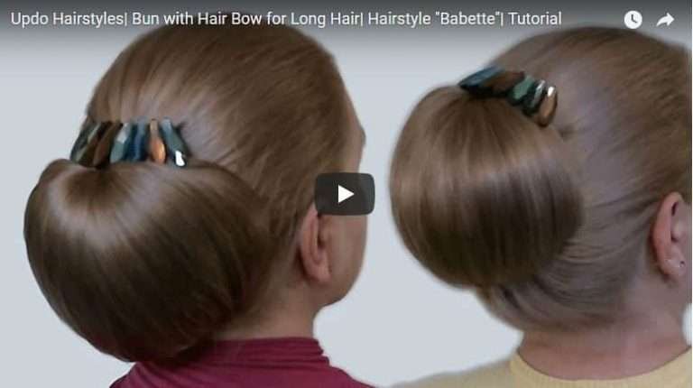 Bun with hair bow for long Hairstyles