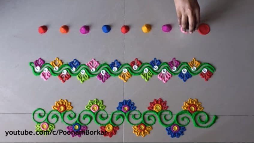 Diwali special easy border rangoli designs - Simple Craft 