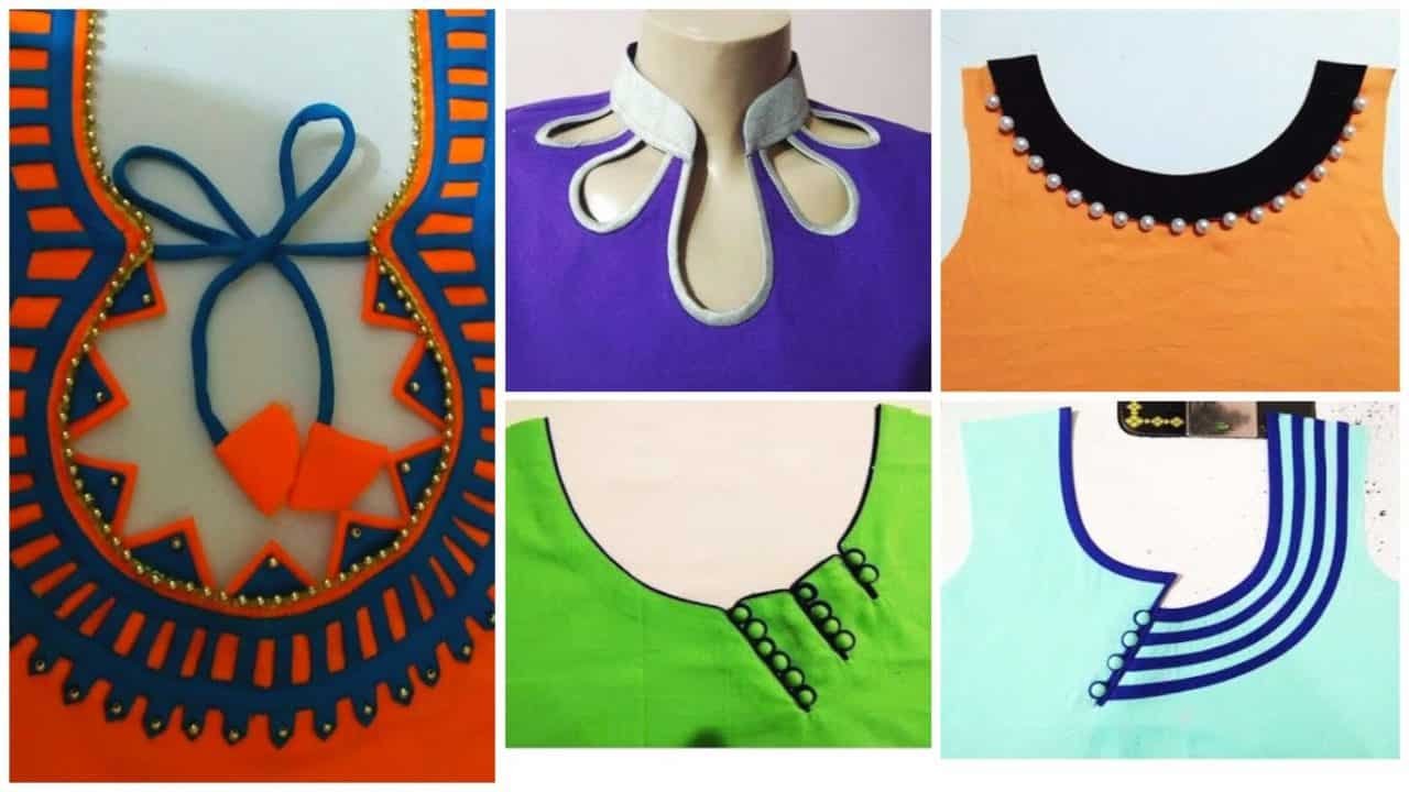 Kurta neck designs cutting and stitching